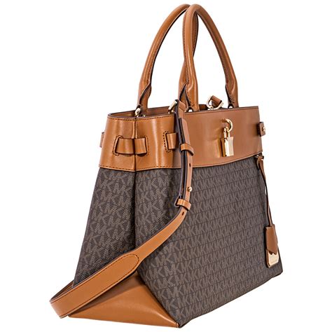 michael kors gramercy large logo and leather satchel|Gramercy Large Logo Satchel .